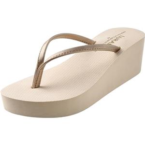 New front Sandali compensati da donna Semplici ed eleganti, leggeri e confortevoli Opzioni estive per il tempo libero in mare Casa vacanze per il tempo libero all'aperto Sandali interni,Beige,39