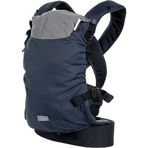 Chicco Skin Fit, Marsupio per Neonati Ergonomico, Per Bambini da 0 Mesi a 9 kg, Regolabile, Ottimo per le Anche dei Bebè, con Spallacci Incrociati e Imbottiti, Cintura Addominale, Con Cappuccio, Blu