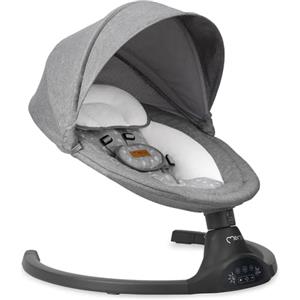 MoMi KENANI Sdraietta per bambini fino a 9 kg, pieghevole, con telecomando e Bluetooth, batteria ed elettricità, cintura di sicurezza a 5 punti, protezione parasole, zanzariera