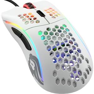 GLORIOUS Gaming Model D Mouse da gaming wired - Superleg. 68 g, a nido d'ape, RGB, ergonomico, sensore Pixart 3360, Omron Switches, piedini in PTFE, 6 tasti - Bianco opaco