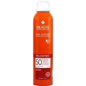 Rilastil Spray Solare Trasparente SPF 50 200ml - Protezione Alta, Applicabile su Pelle Bagnata, Azione Antiossidante