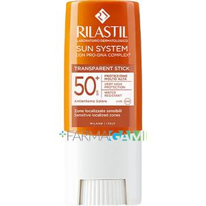 Rilastil Sun System Stick Solare Trasparente SPF 50 per Pelli Sensibili - 8,5 ml