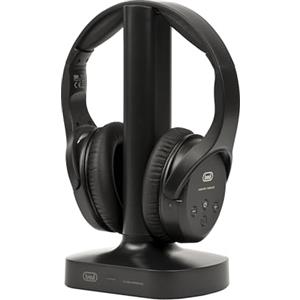 Trevi FRS 1480 R Cuffie TV Wireless Senza Fili, Portata Fino a 30 Metri, Ideale per TV e Hi-Fi, Ingresso Ottico, Batteria Ricaricabile, Alimentatore Base e Cavo Ottico in Dotazione