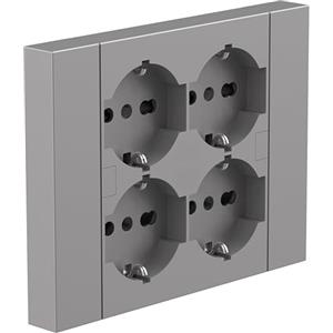 Electraline 22135 Multipresa da incasso Quadra 4 Posti Universali P40, compatibile con tutte le scatole da incasso 3 posti (muratura o cartongesso)