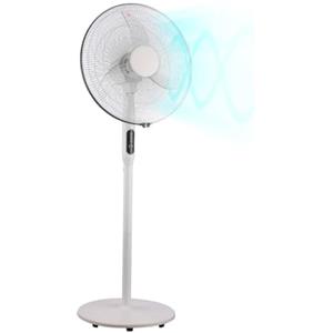 Wintem Ventilatore da Pavimento con 3 pale - Ventilatore a Piantana 50 cm, 3 Velocità, Oscillazione e Altezza Regolabili, 60W, 73-103-133x50cm, Bianco