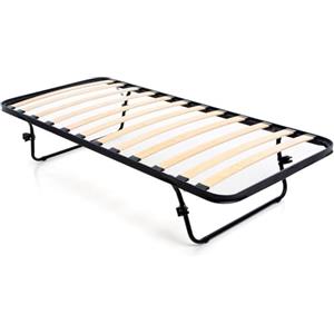 DOLCI SOGNI Letto a Scomparsa Singolo 80x190, Letto Estraibile con Struttura in Ferro, Letto Singolo Salvaspazio 100% Made in Italy, Rete Estraibile Sottoletto con Ruote per Ospiti