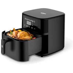 Avilia - Friggitrice ad Aria Digitale Frya 4,5 L, 7 Programmi di Cottura, Cestello e Vassoio Antiaderenti, 1200W, Timer 60 Minuti, 80-200°C