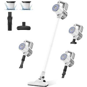 VersLife S6 Scopa elettrica senza fili 2 in 1 con Tubo di Prolunga, Multifunzione, Multiple Spazzole, Ricarica USB Tipo C, Filtro HEPA, Filtrazione Multipla, per Pavimenti in Legno/Divani/Auto