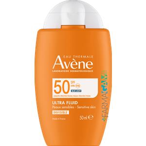 Avène Eau Thermale Solare Ultra Fluid SPF50 50ml - Protezione Alta per Pelle Sensibile, Consistenza Leggera e Finish Invisibile