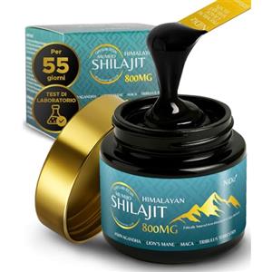 NiDiZ 100% Shilajit Himalayano Puro 800MG, Erbe Ayurvediche 5 in 1, Testate in Laboratorio in Europa, 50g
