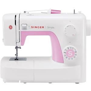 Singer Simple 3223, Macchina per cucire meccanica, 23 programmi essenziali, Bianco/Rosa