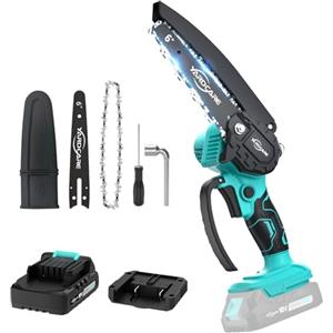 YARDCARE Mini Motosega a Batteria, 6 Pollici Sega a Batteria per Potatura con Pompetta Olio, con Blocco di Sicurezza, Motosega Elettrica per il Taglio del Legno Giardini