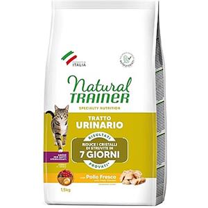 Natural Trainer Gatto Urinary con Pollo 1.5KG - Alimento Completo per Gatti Adulto, Favorisce il Tratto Urinario Sano