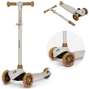 Lionelo Jessy Monopattino Evolutivo per Bambini 3+ anni fino a 50kg Scooter con ruote LED Pedana antiscivolo Freno d'Acciaio Regolabile in 4 Altezze Monopattino bambini Leggero 2.3kg