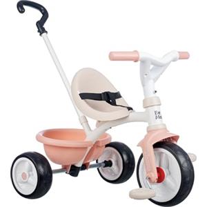 Smoby - Trciciclo Be Move rosa, con asta di spinta, sedile con cintura di sicurezza, telaio in metallo, ruota libera e pedali, per bambini dai 15 mesi in su, 7600740339