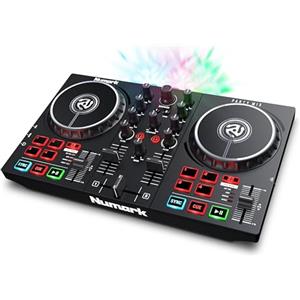 Numark Party Mix II - Console DJ a 2 Canali per Serato DJ Lite, con Scheda Audio Integrata, Presa Cuffie, Controlli Pad, Crossfader, Jog Wheel e Luci da Discoteca