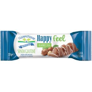 Happy Farm Happy Feel Nocciola - Wafer Croccante con Ripieno di Cacao e Nocciola, 30g