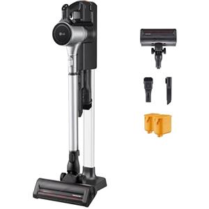 LG CordZero A9K Core3S, Aspirapolvere senza Fili, Sistema Kompressor, 260W, Autonomia 120 min, 2 Batterie, 1 Spazzola + 2 Accessori, Wi-Fi, Filtro 5 strati, 3 Modalità di Installazione, Fantasy Silver