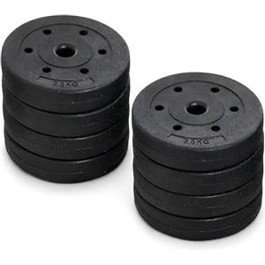 FLOBALIT 8 DISCHI Da 2,5Kg Foro Ø 25mm PVC 4 Coppie 20Kg Totale Palestra Pesi Bilanciere Manumbri (8X2,5KG)