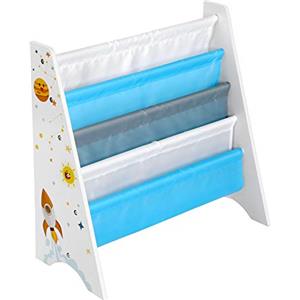 SONGMICS Libreria per Bambini, Scaffale Organizzatore, con Accessorio Anti-ribaltamento, per Camera dei Bambini, Camera da Gioco, Asilo Nido, Scuola, 62,5 x 28 x 60 cm, Salvaspazio, Bianco GKR72WT
