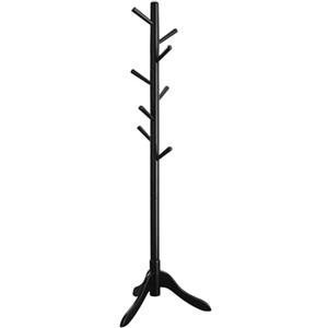 VASAGLE Attaccapanni da Terra, Appendiabiti in Legno a Forma di Albero, 8 Ganci, 3 Altezze Regolabili, per Vestiti Cappelli Borse, Ingresso Camera da Letto Ufficio, Nero RCR001B01