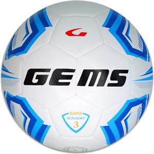 Gems UN07-0302 OLIMPICO ACADEMY Pallone da Calcio, Calcetto, Calciotto, Futsal, BIANCO/AZZURRO Taglia 3