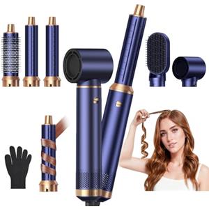 Atopskins Pro Styler per capelli 5 in 1, spazzola ad aria calda Air Brush 5 in 1, Atopskins 5 in 1, set di spazzole per asciugacapelli, set con ferro arricciacapelli Airflow da 30 mm, asciugacapelli da 1000 W