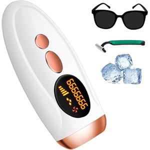Gleisa Epilatore Luce Pulsata IPL, Epilazione Laser con Funzione di Raffreddamento, 500.000 Flash, 5 Livelli di Energia, Epilazione Indolore per Donna e Uomo, Viso, Corpo, Ascelle, Bikini