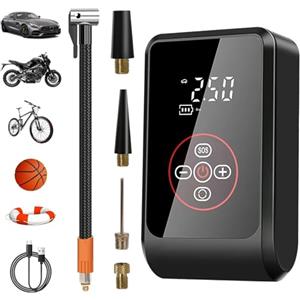 LOVPIS Compressore Aria Auto,150PSI Elettrico Pompa Elettrica per Bicicletta, 4000mAh Mini Compressore Pneumatici per Auto Ricaricabili per Auto, Moto, Biciclette e Palloni