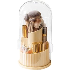 Nybhyjka Portapennelli da trucco per parrucchiere, organizer da ufficio, contenitore antipolvere girevole a 360° con coperchio per riporre e viaggiare, compatto per astuccio cosmetico
