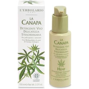 L'Erbolario Gel Detergente Viso La Canapa 100 ml - Per pelli spente e stressate con Bioliquefatto di semi di Canapa