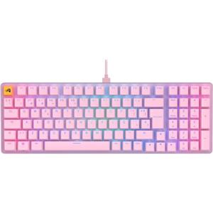 Glorious Gaming GMMK 2 Full Size (96%) - Tastiera da gaming meccanica, struttura in alluminio, personalizzabile, tasti a doppia iniezione, Glorious Fox Switches, RGB, layout QWERTY spagnolo - Rosa