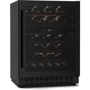 Klarstein Velaire Cantinetta per Vino Doppia Temperatura - 46 Bottiglie, 2 Zone 5-22°C, LED, Touch, Ripiani in Legno, UV, 41 dB, Cantina Vino Doppia Temperatura