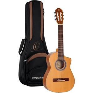 Ortega Guitars Chitarra Concerto Requinto Series - corpo profondo - include Gig Bag - cedro massello / sapele (RQ39E)