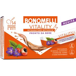 Bonomelli Integratore Botanico Vitality - 14 Stick con Zafferano, Tè Matcha e Guaranà per Ridurre Stanchezza e Affaticamento