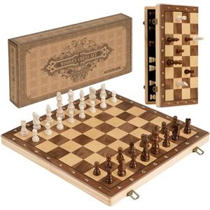 Peradix Set Scacchi Magnetico in Legno Piegabile 39 cm - Gioco degli Scacchi da Viaggio Portatile- Regalo Scacchiera per Principianti e Bambini dai 6 Anni