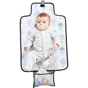 Baby Polar Gear Polar Gear Fasciatoio in Borsetta per Bambini con mongolfiere, senza BPA, con una tasca, lavabile, riutilizzabile e ripiegabile