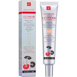 Jimklpy CC Crema alla Centella, Crema Corretrice del Colore con Acido Ialuronico e SPF 25, Fondotinta CC Cream, Dull Correct Viso Illuminante, Idratante, Lunga Durata e Adattabile al Tono