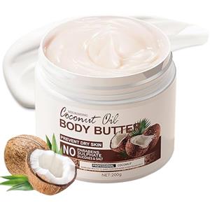 MEITREND Crema Corpo Idratante alla Noce di Cocco 200g, Crema Naturale al Cocco per Pelle Secca, Idratante Corpo con Olio di Cocco, Crema Idratante Corpo alla Noce di Cocco, Lozione alla Noce di Cocco
