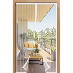 LUYANXY Zanzariera Magnetica 90x260cm, Zanzariera Porta Finestra Tenda Bianco, Zanzariere Magnetiche Balcone, Anti Insetti Traspirante Chiusura Automatica, Non ho più fastidiosi insetti in casa