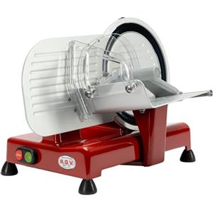 RGV Affettatrice 22 Luxor Red - Affettatrice Professionale 120W in Alluminio Fuso, Lama Ø220 mm, Spessore Regolabile 0-16 mm, Facile Pulizia