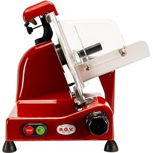 RGV Affettatrice Special Edition 25 Red - Made in Italy, Lama Ø 250 mm, 140W, Alluminio Rosso - Taglio Preciso e Professionale per Casa e Cucina