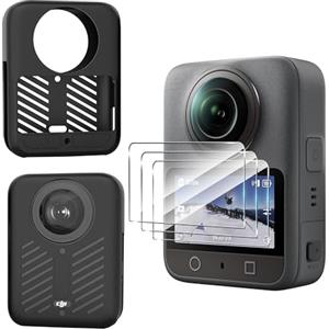 Lemxiee Cover per DJI Osmo 360 Case Accessori + [3 Pezzi] Pellicola Vetro Temperato per DJI Osmo 360 Custodia