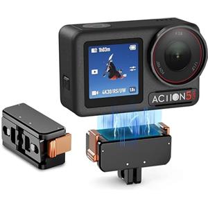 Tomat Adattatore Magnetico per DJI Osmo Action 5 Pro/4/3 - Sgancio Rapido con Connessione e Base di Estensione