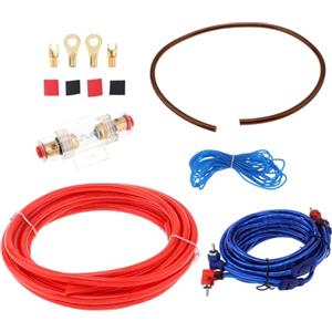 ePathChina Kit di installazione per amplificatore, kit di installazione per subwoofer, cavi per altoparlanti, cavo di alimentazione per auto con portafusibili (calibro 8)