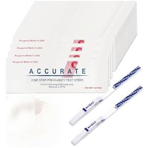 Eniyou 50 Pezzi Test di Gravidanza Precoce 25mIU/ml Pregnancy Test Precoce Gravidanza Stick Ultrasensibili Imballaggio Separato Risultati Accurati e Affidabili Adatto per Uso a Casa