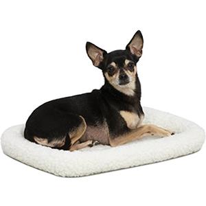 MidWest Homes for Pets QuietTime XXS - Cuscino per cani in pile bianco, ultra morbido e lavabile in lavatrice, adatto a gabbie e trasportini da 46 cm, per cani e gatti di piccola taglia