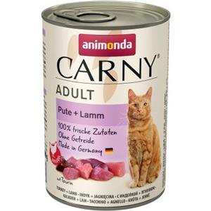 Animonda Carny Adult - Cibo Umido Naturale per Gatti con Tacchino e Agnello, 6 x 400 g