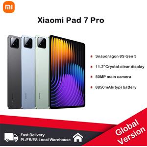 Xiaomi Pad 7 Pro versione globale 256GB 512GB Snapdragon 8s Gen 3 schermo da 11,2 pollici 3,2K 144Hz 8850mAh include un caricabatterie.