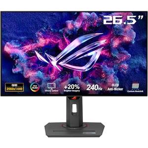 ASUS ROG Strix OLED XG27AQDMG Monitor Gaming WOLED da 27" pollici (26,5), 1440p e 240 Hz, Tempo di Risposta 0,03 ms, Anti-sfarfallio e OLED Care, G-SYNC, 99% DCI-P3, DisplayWidget Center, Nero